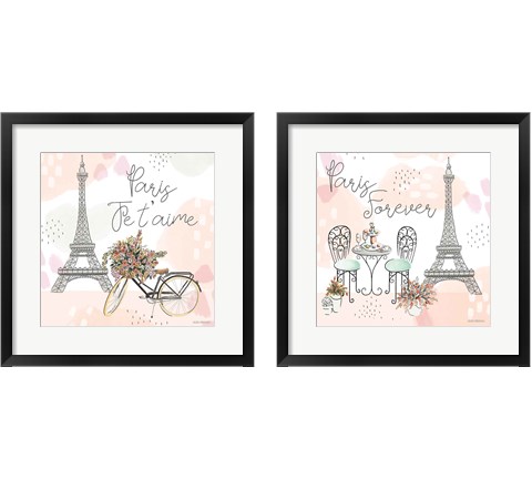 Sweet Paris  2 Piece Framed Art Print Set by Laura Marshall