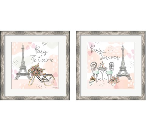 Sweet Paris  2 Piece Framed Art Print Set by Laura Marshall