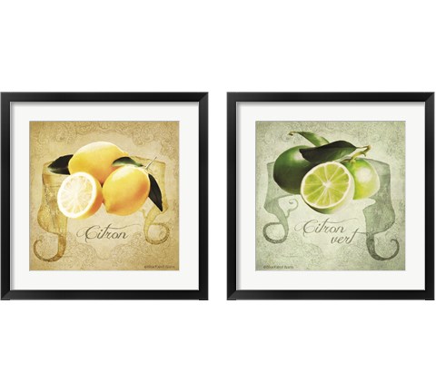 Vintage Lemons & Limes 2 Piece Framed Art Print Set by Bluebird Barn