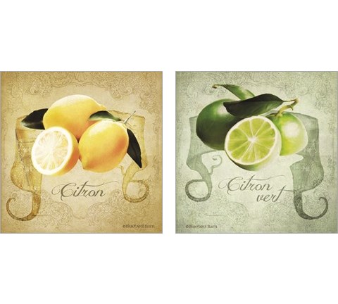 Vintage Lemons & Limes 2 Piece Art Print Set by Bluebird Barn