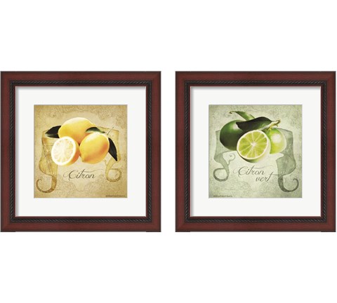 Vintage Lemons & Limes 2 Piece Framed Art Print Set by Bluebird Barn