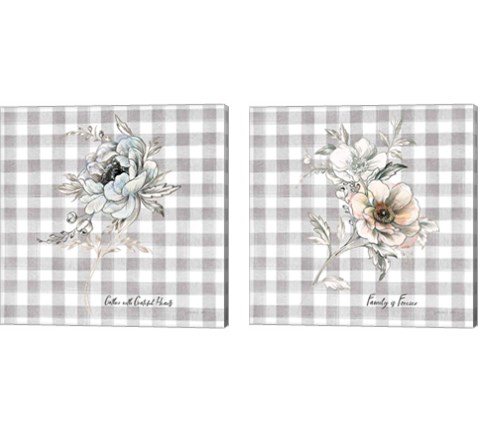 Sketchbook Garden Checker 2 Piece Canvas Print Set by Danhui Nai