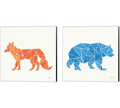 Geometric Animal 2 Piece Canvas Print Set by Courtney Prahl