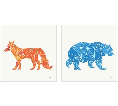 Geometric Animal 2 Piece Art Print Set by Courtney Prahl