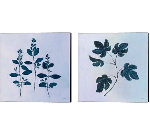 Botanical StudyBlue 2 Piece Canvas Print Set by Julia Purinton