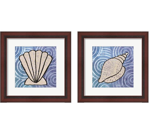 Whimsy Coastal Shell 2 Piece Framed Art Print Set by Bluebird Barn