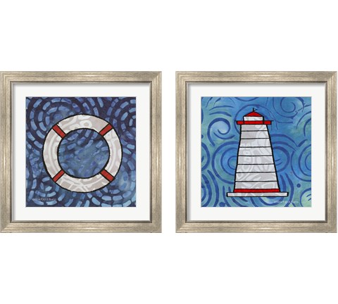 Whimsy Coastal 2 Piece Framed Art Print Set by Bluebird Barn