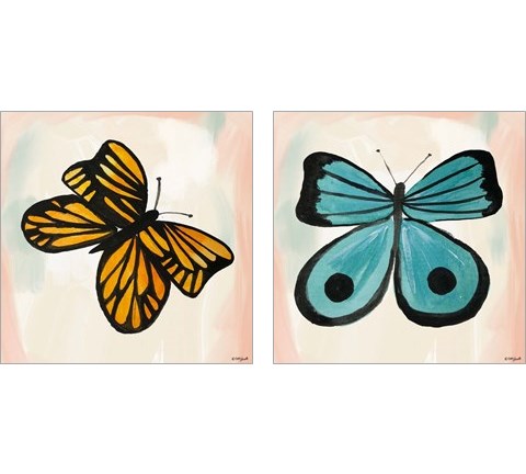 Butterfly  2 Piece Art Print Set by Katie Doucette