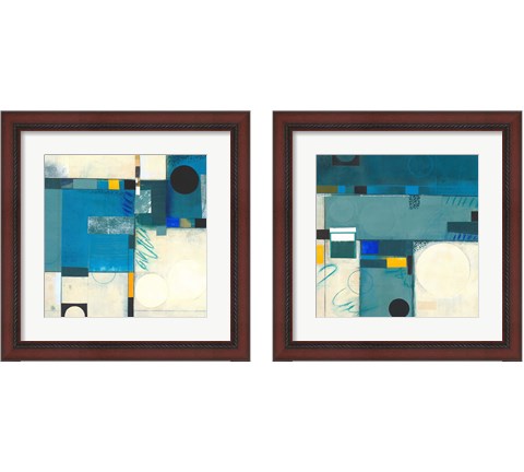 Calypso Blue 2 Piece Framed Art Print Set by Deborah Colter