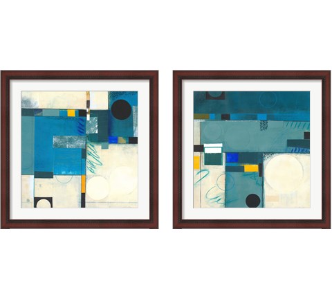 Calypso Blue 2 Piece Framed Art Print Set by Deborah Colter