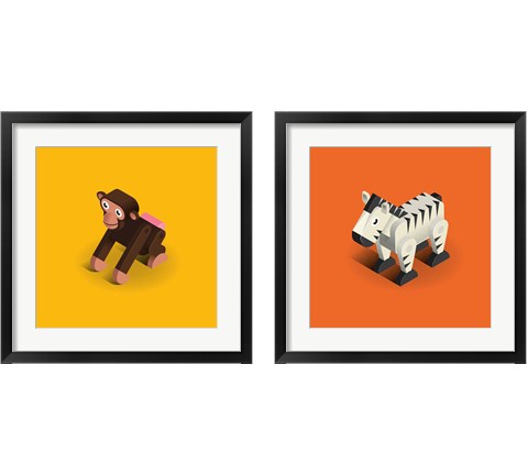 Kids Animal 2 Piece Framed Art Print Set by Bo Virkelyst Jensen