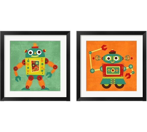 Robot  2 Piece Framed Art Print Set by Nancy Lee