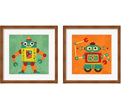 Robot  2 Piece Framed Art Print Set by Nancy Lee