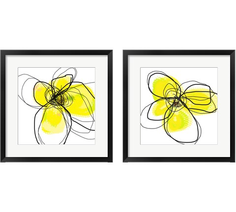 Yellow Petals Three 2 Piece Framed Art Print Set by Jan Weiss