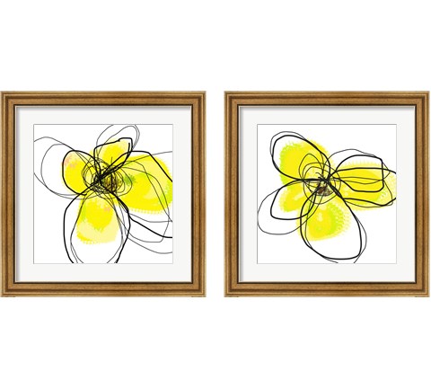 Yellow Petals Three 2 Piece Framed Art Print Set by Jan Weiss