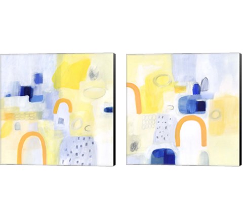 Butterscotch and Blue 2 Piece Canvas Print Set by Victoria Borges