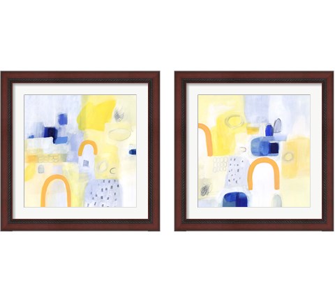 Butterscotch and Blue 2 Piece Framed Art Print Set by Victoria Borges