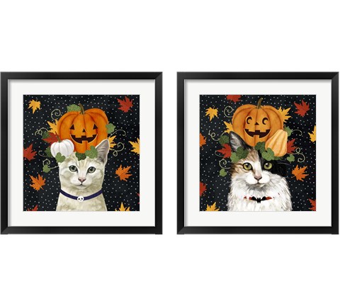 Halloween Cat 2 Piece Framed Art Print Set by Victoria Borges