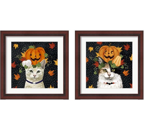 Halloween Cat 2 Piece Framed Art Print Set by Victoria Borges
