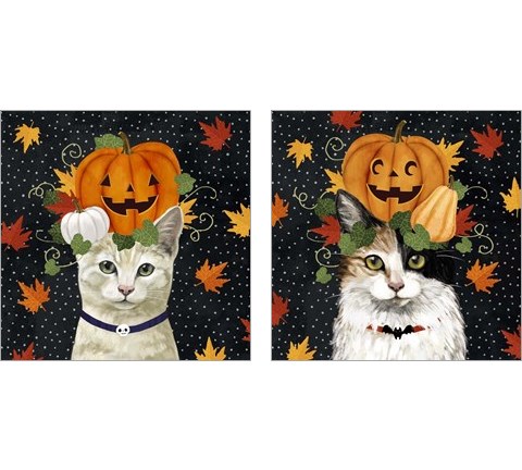 Halloween Cat 2 Piece Art Print Set by Victoria Borges