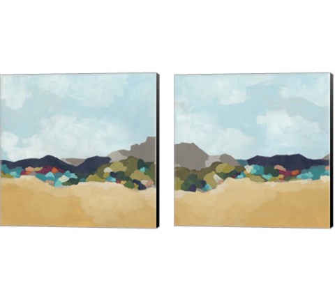 Patchwork Hillside 2 Piece Canvas Print Set by June Erica Vess