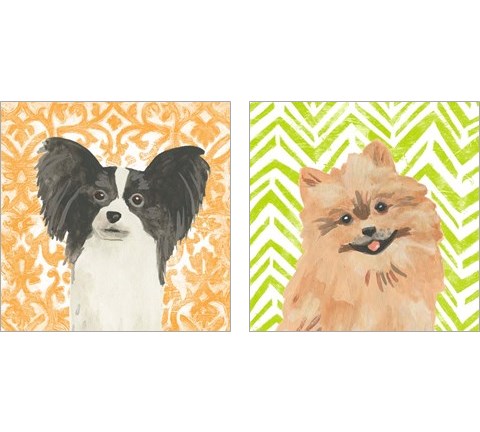 Parlor Pooches 2 Piece Art Print Set by June Erica Vess