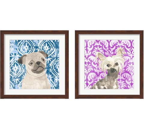 Parlor Pooches 2 Piece Framed Art Print Set by June Erica Vess