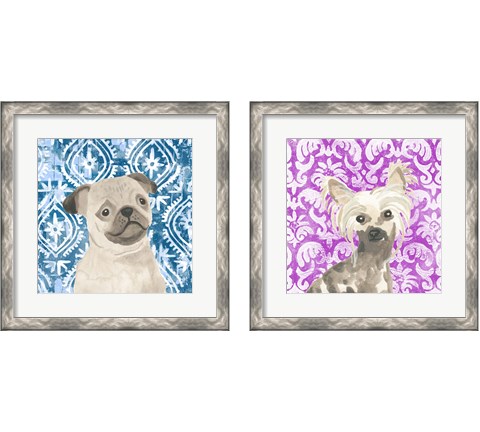 Parlor Pooches 2 Piece Framed Art Print Set by June Erica Vess