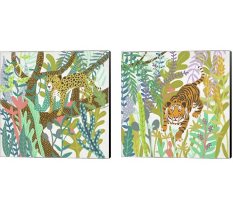 Jungle Roar 2 Piece Canvas Print Set by Chariklia Zarris
