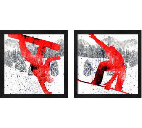 Extreme Snowboarder 2 Piece Framed Art Print Set by LightBoxJournal