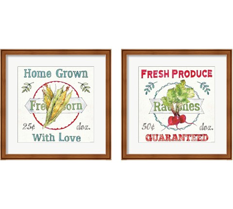 Veggie Market  2 Piece Framed Art Print Set by Anne Tavoletti