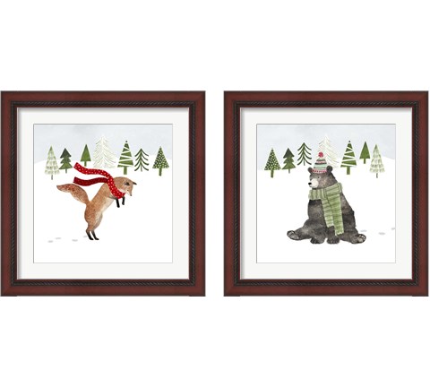Woodland Christmas 2 Piece Framed Art Print Set by Victoria Borges