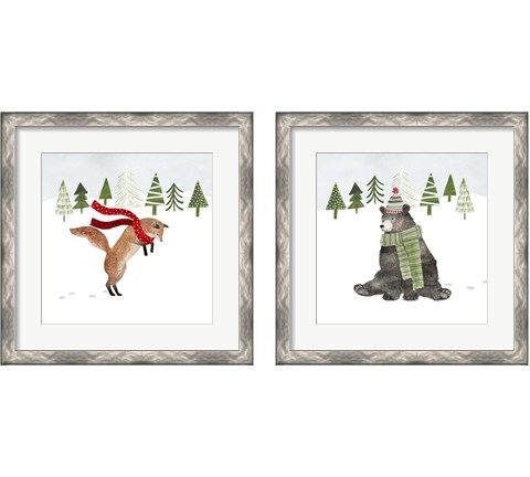 Woodland Christmas 2 Piece Framed Art Print Set by Victoria Borges