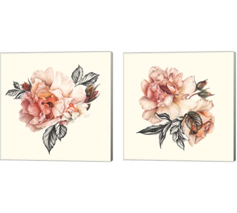 The Light of Day Rose 2 Piece Canvas Print Set by Lily Liama