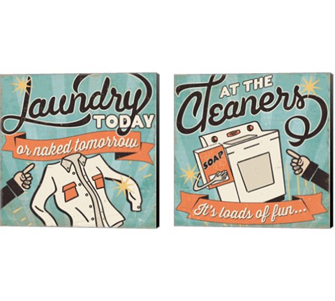 The Cleaners 2 Piece Canvas Print Set by Pela Studio