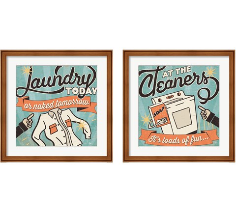 The Cleaners 2 Piece Framed Art Print Set by Pela Studio