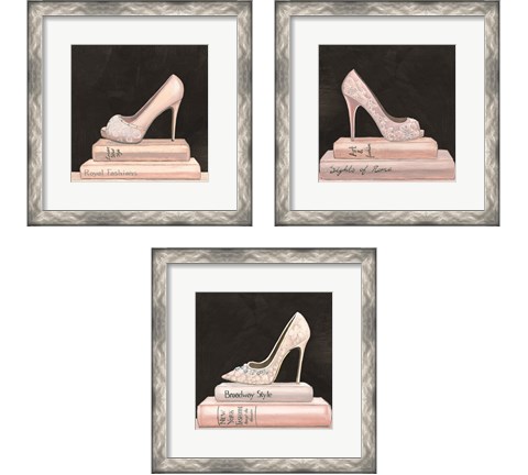 City Style Square on Black no Words 3 Piece Framed Art Print Set by Marco Fabiano