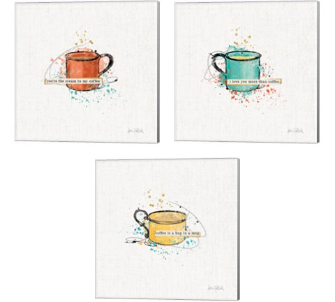 Thoughtful Perk 3 Piece Canvas Print Set by Katie Pertiet