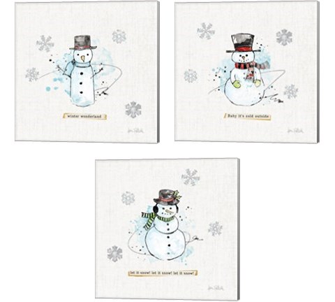 Thoughtfully Frozen 3 Piece Canvas Print Set by Katie Pertiet