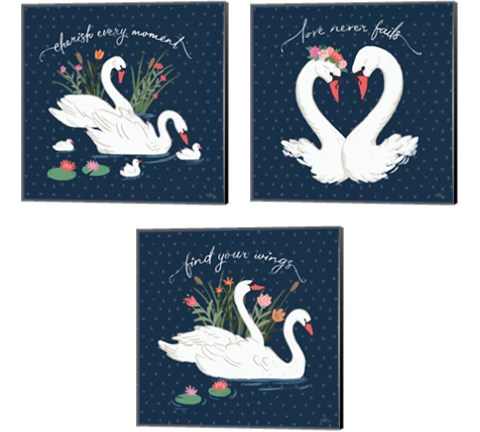 Swan Lake 3 Piece Canvas Print Set by Janelle Penner