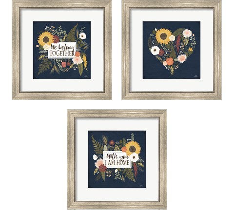 Autumn Romance 3 Piece Framed Art Print Set by Laura Marshall