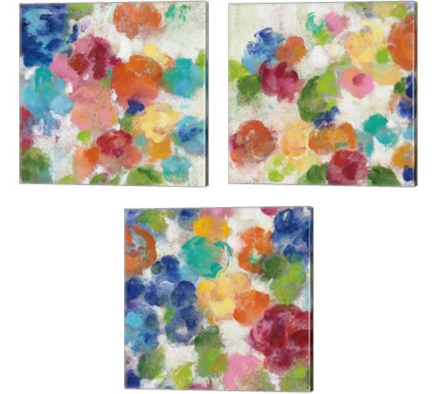 Hydrangea Bouquet 3 Piece Canvas Print Set by Silvia Vassileva