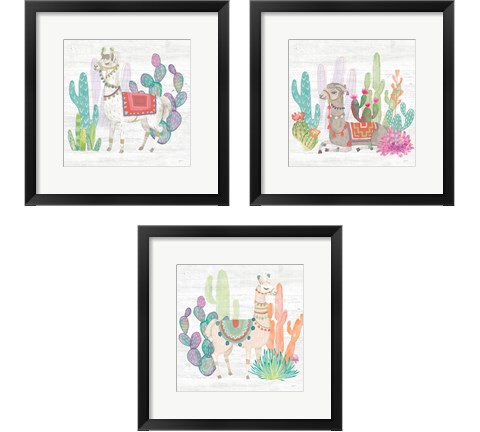 Lovely Llamas 3 Piece Framed Art Print Set by Mary Urban