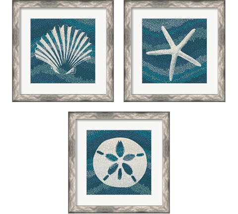 Sea Glass 3 Piece Framed Art Print Set by Wild Apple Portfolio