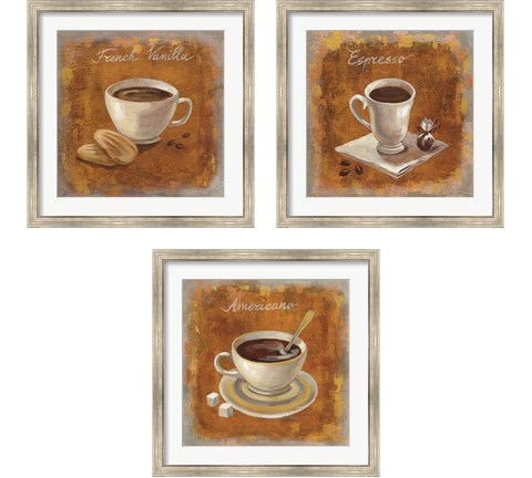 Coffee Time on Wood 3 Piece Framed Art Print Set by Silvia Vassileva