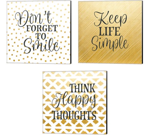 Don't Forget to Smile 3 Piece Canvas Print Set by Tamara Robinson