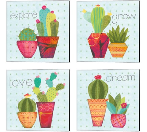 Southwest Cactus 4 Piece Canvas Print Set by Courtney Prahl