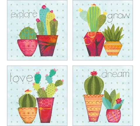 Southwest Cactus 4 Piece Art Print Set by Courtney Prahl