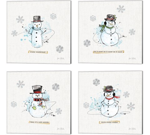 Thoughtfully Frozen 4 Piece Canvas Print Set by Katie Pertiet