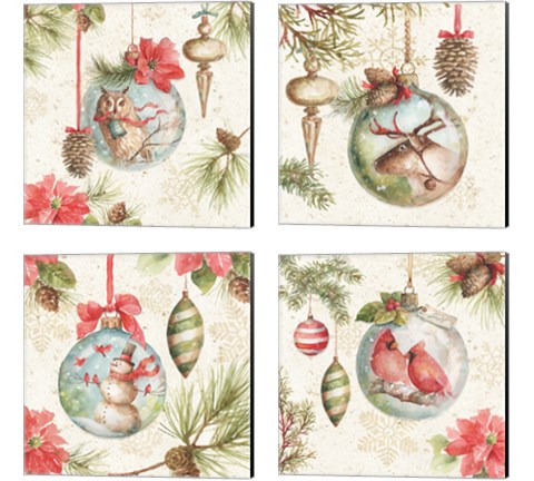 Woodland Holiday 4 Piece Canvas Print Set by Lisa Audit